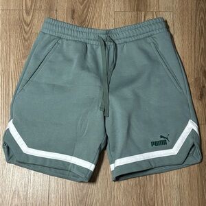 Puma Green and White Athletic Shorts large
